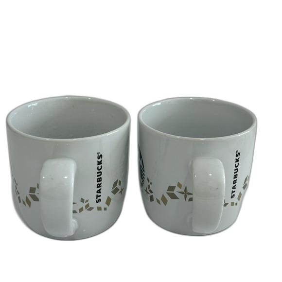 Starbucks 2013 Holiday Collection 14oz. Ceramic Mugs (2) Never Used - Picture 3 of 10